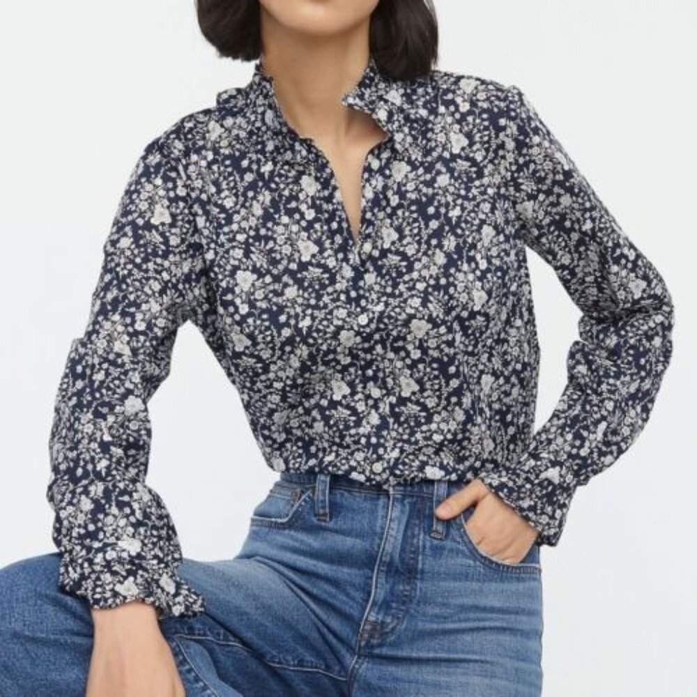 J. Crew Liberty Fabrics Classic Fit Boy Shirt in Summer Bloom Size XS
